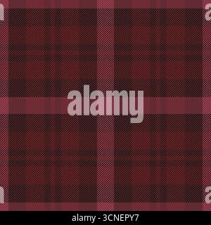 Motif estival plaid sans couture, texture textile vectorielle d'image. Fond de carreaux de tartan en tissu neutre dans la palette de couleurs rouge et noir. Illustration de Vecteur