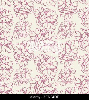 Fond floral abstrait sans couture avec des fleurs élégantes, illustration moderne Banque D'Images