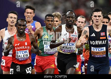 Tokyo, Japon. 21 septembre 2025. Le belge Isaac Kimeli photographié en action lors de la finale du 5000m hommes, aux Championnats du monde d’athlétisme à Tokyo, au Japon, dimanche 21 septembre 2025. Les mondes outdoor se déroulent du 13 au 21 septembre. BELGA PHOTO JASPER JACOBS crédit : Belga News Agency/Alamy Live News Banque D'Images
