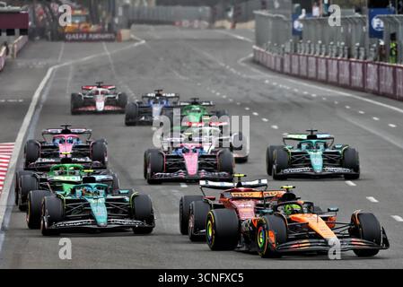 Bakou, Azerbaïdjan. 21 septembre 2025. Lando Norris (GBR) McLaren MCL39. 21.09.2025. Championnat du monde de formule 1, Rd 17, Grand Prix d'Azerbaïdjan, Bakou Street circuit, Azerbaïdjan, jour de la course. Le crédit photo devrait se lire : XPB/Alamy Live News. Banque D'Images
