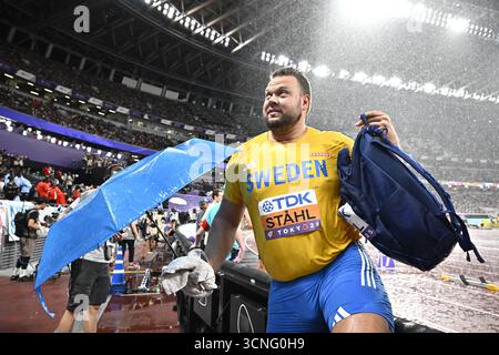 Tokyo, Japon. 21 septembre 2025. TOKYO, JAPON 20250921Sveriges Daniel Ståhl i diskusfinalen under friidrotts-VM på Japan National Stadium i Tokyo, Japon. *** Bilden ingår i SPORTPAKET. för övriga BETALBILD*** Foto : Christine Olsson/TT/Kod 10430 crédit : TT News Agency/Alamy Live News Banque D'Images