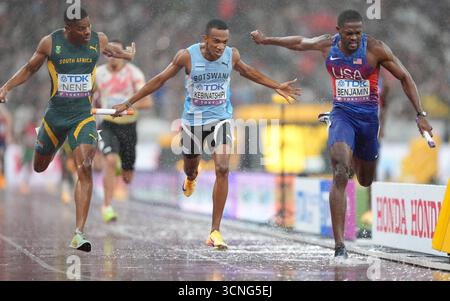 Tokyo, Japon. 21 septembre 2025. Finale masculine 4x400 m aux Championnats du monde d'athlétisme 2025 à Tokyo, Japon, le 21 septembre 2025. Crédit : Ju Huanzong/Xinhua/Alamy Live News Banque D'Images