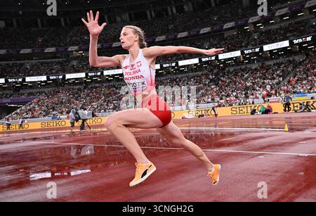 Tokyo, Japon. 21 septembre 2025. Maria Zodzik, polonaise, participe à la finale féminine de saut en hauteur aux Championnats du monde d'athlétisme 2025 à Tokyo, au Japon, le 21 septembre 2025. Crédit : Song Yanhua/Xinhua/Alamy Live News Banque D'Images