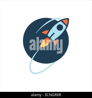 Lancement de fusée depuis Planet : motif de tee-shirt Illustration de Vecteur