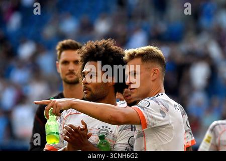 Sinsheim, Deutschland. 20 septembre 2025. 20/09/2025, PreZero Arena, Sinsheim, GER, 1.FBL, TSG Hoffenheim vs FC Bayern Munich, dans l'image la réglementation DFL interdit toute utilisation de photographies comme séquences d'images et/ou quasi-vidéo. Crédit : dpa/Alamy Live News Banque D'Images
