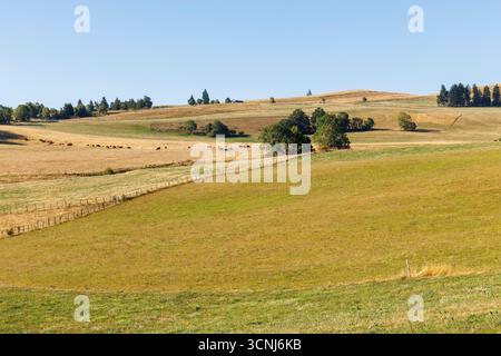 Paysage de Besse-et-Saint-Anastaise en Auvergne, France Banque D'Images