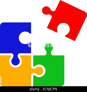 icône de vecteur de pièces de puzzle Illustration de Vecteur