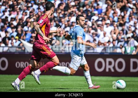 Rome, Italie. 21 septembre 2025. Pedro ELIEZER RODRIGUEZ LEDESMA de Lazio Rome lors du championnat italien Serie A match de football entre SS Lazio et AS Roma le 21 septembre 2025 au Stadio Olimpico à Rome, Italie - photo Massimo Insabato/ Matthieu Mirville/DPPI crédit : DPPI Media/Alamy Live News Banque D'Images