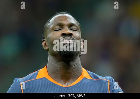 Milan, Italie. 21 septembre 2025. Marcus Thuram de l'Inter Milan pendant le match de Serie A entre l'Inter et Sassuolo au stade San Siro de Milan, au nord de l'Italie - dimanche 21 septembre 2025. Sport - Soccer . (Photo de Spada/Lapresse) crédit : LaPresse/Alamy Live News Banque D'Images