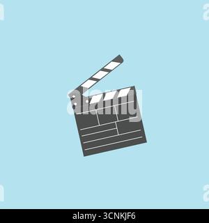 Icône vectorielle claquette du cinéaste. Hollywood film Clapperboard illustration. planche à claquettes pour film Illustration de Vecteur