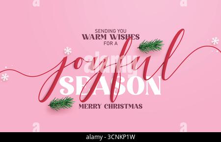 Noël joyeux voeux calligraphie clipart design. Saison de Noël avec des souhaits chaleureux typographie texte clip art pour la saison des vacances élégant salut Illustration de Vecteur
