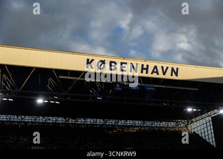 Copenhague, Danemark. 18 septembre 2025. Copenhague est prête pour le match MD1 de l'UEFA Champions League 2025/26 entre le FC Copenhagen et le Bayer 04 Leverkusen au stade Parken. Score final : F.C. Copenhagen 2 : 2 Bayer 04 Leverkusen. Crédit : SOPA images Limited/Alamy Live News Banque D'Images