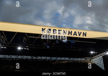 Copenhague, Danemark. 18 septembre 2025. Copenhague est prête pour le match MD1 de l'UEFA Champions League 2025/26 entre le FC Copenhagen et le Bayer 04 Leverkusen au stade Parken. Score final : F.C. Copenhagen 2 : 2 Bayer 04 Leverkusen. (Photo de Kristian Tuxen Ladegaard Berg/Sipa USA) crédit : Sipa USA/Alamy Live News Banque D'Images