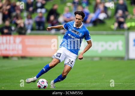 Lyngby, Danemark. 21 septembre 2025. Tobias Storm (24 ans) de Lyngby BK vu lors du match de Betinia Liga entre Lyngby BK et HB Koege au Lyngby Stadion à Lyngby. Crédit : Gonzales photo/Alamy Live News Banque D'Images