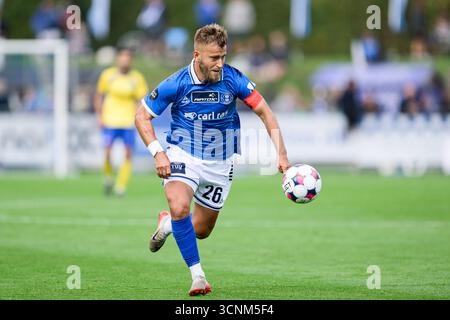 Lyngby, Danemark. 21 septembre 2025. Frederik Gytkjaer (26) de Lyngby BK vu lors du match de Betinia Liga entre Lyngby BK et HB Koege au Lyngby Stadion à Lyngby. Crédit : Gonzales photo/Alamy Live News Banque D'Images