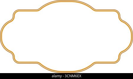 Cadre 3d de luxe doré brillant. Bordure ornementale dans le style oriental. Elément décoratif indien. Maquette d'objet réaliste pour cadre photo. Vecteur Illustration de Vecteur