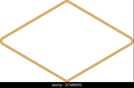 Cadre géométrique avec décoration dorée ornée. Bordure dorée 3d brillante, fenêtre en forme de losange. Illustration vectorielle pour certificats, récompenses, timbres Illustration de Vecteur