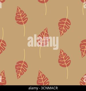 Fond sans couture de feuille rouge d'automne Illustration de Vecteur