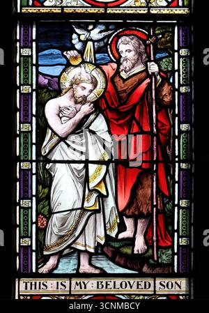 Baptême du Christ vitrail Banque D'Images