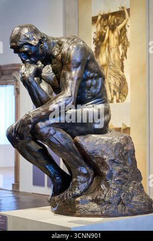 Le penseur, 1880-1904, plâtre patiné, Auguste Rodin, Musée Ca' Pesaro, Venise, Venise, Vénétie, Italie Banque D'Images
