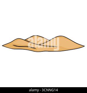 Illustration vectorielle de trois dunes de sable stylisées, rendues dans un style de dessin animé minimaliste avec une palette de couleurs beige clair, parfait pour le d sur le thème du désert Illustration de Vecteur