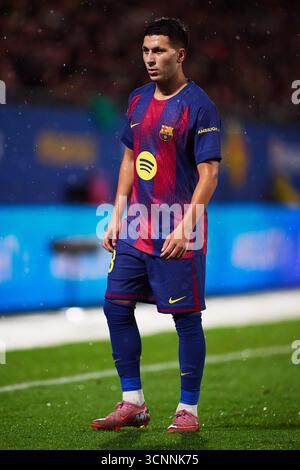 BARCELONE, ESPAGNE - 21 SEPTEMBRE : Roony Bardghji du FC Barcelone lors du match LaLiga EA Sports entre le FC Barcelone et Getafe CF à l'Estadi Johan Cruyff le 21 septembre 2025 à Barcelone, Espagne. (Photo de QSP) Banque D'Images
