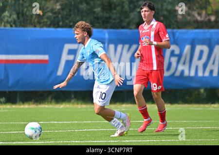 Rome, Italie. 22 septembre 2025. Valerio Gelli (SS Lazio) lors du match du Championnat d'Italie Primavera 1 entre Lazio et Monza au Centro Sportivo « la Borghesiana » le 22 septembre 2025 à Rome, Italie crédit : Roberto Bettacchi Photography/Alamy Live News Banque D'Images