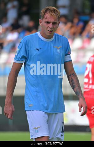 Rome, Italie. 22 septembre 2025. Tommaso Bordoni (SS Lazio) lors du match de Primavera 1 Italian Football Championship entre Lazio et Monza au Centro Sportivo « la Borghesiana » le 22 septembre 2025 à Rome, Italie crédit : Roberto Bettacchi Photography/Alamy Live News Banque D'Images