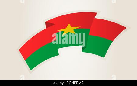 Burkina Faso drapeau en forme de ruban abstrait, symbole national du Burkina Faso. Ce vecteur est idéal pour une utilisation dans les événements nationaux, jour de l'indépendance, in Illustration de Vecteur