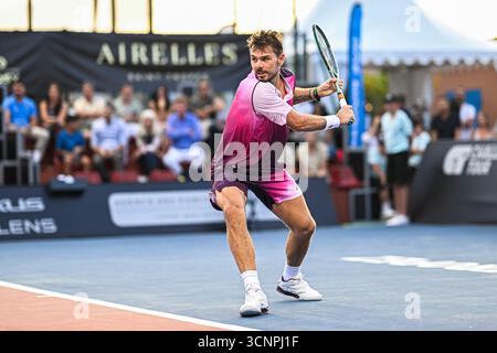 Paris, France. 19 septembre 2025. Stanislas Stan Wawrinka lors du tournoi ATP de tennis Challenger de Saint-Tropez le 19 septembre 2025 à Saint-Tropez. Crédit : Victor Joly/Alamy Live News Banque D'Images