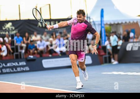 Paris, France. 19 septembre 2025. Stanislas Stan Wawrinka lors du tournoi ATP de tennis Challenger de Saint-Tropez le 19 septembre 2025 à Saint-Tropez. Crédit : Victor Joly/Alamy Live News Banque D'Images