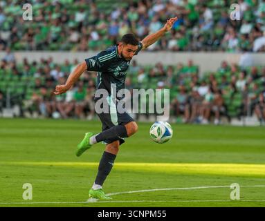 Austin, Texas, États-Unis. 21 septembre 2025. ALEX ROLDAN (16 ans), défenseur des Seattle Sounders FC, se prépare à tirer un coup de but lors d'un match de football de la Ligue majeure entre l'Austin FC et le Seattle Sounders FC le 21 septembre 2025 à Austin, Texas. Austin a gagné, 2-1. (Crédit image : © Scott Coleman/ZUMA Press Wire) USAGE ÉDITORIAL SEULEMENT ! Non destiné à UN USAGE commercial ! Banque D'Images