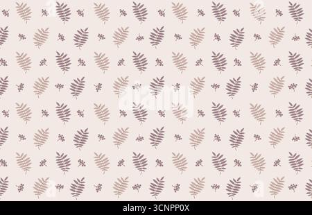 Motif vectoriel de feuillage. Motif feuillage sans couture. Motif de feuillage dessiné à la main. Imprimé feuillage. Illustration de Vecteur