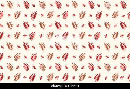 Motif vectoriel de feuillage. Motif feuillage sans couture. Motif de feuillage dessiné à la main. Imprimé feuillage. Illustration de Vecteur