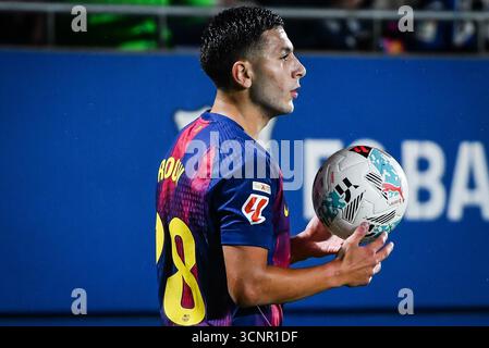 Barcelone, Espagne. 21 septembre 2025. Roony BARDGHJI de Barcelone lors du championnat espagnol de football de la Liga entre le FC Barcelone et Getafe CF le 21 septembre 2025 à l'Estadi Johan Cruyff à Barcelone, Espagne - photo Sergio Ros/Matthieu Mirville/DPPI crédit : DPPI Media/Alamy Live News Banque D'Images