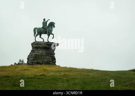 La statue de cheval de cuivre du roi George III à cheval, située à Snow Hill dans le Grand Parc de Windsor. Windsor, Angleterre. 17 septembre 2025. Image reproduite avec l'aimable autorisation de la Maison Blanche. Banque D'Images