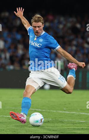 Naples, Italie. 22 septembre 2025. Rasmus Hojlund de la SSC Napoli lors du match de football Serie A 2025/2026 entre la SSC Napoli et le Pisa Sporting Club au stade Diego Armando Maradona à Naples (Italie), le 22 septembre 2025. Crédit : Insidefoto/Alamy Live News Banque D'Images