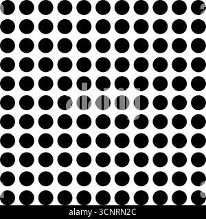 Motif de grille de points noirs clairs sur fond blanc. Répétition d'un motif de cercles noirs Illustration de Vecteur