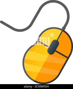 Icône de vecteur de ligne de souris d'ordinateur Illustration de Vecteur