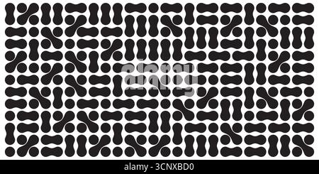 Metaball noir et blanc fond vectoriel. Modèle de blobs connectés à morphing liquide. Toile de fond géométrique Organic Tech. Illustration de Vecteur