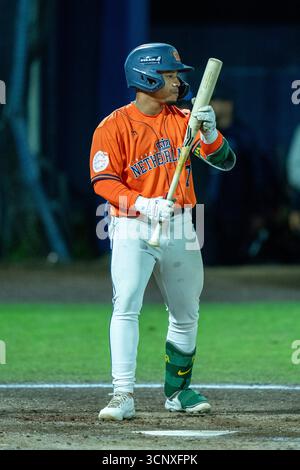 Rotterdam, pays-Bas. 22 septembre 2025. ROTTERDAM, PAYS-BAS - 22 SEPTEMBRE : Dwayne Kemp de l'équipe Royaume des pays-Bas lors du match de championnat d'Euro Baseball entre le Royaume des pays-Bas et Israël au Neptunus Familiestadion le 22 septembre 2025 à Rotterdam, pays-Bas. (Photo de Henk Seppen/Orange Pictures) crédit : Orange pics BV/Alamy Live News Banque D'Images