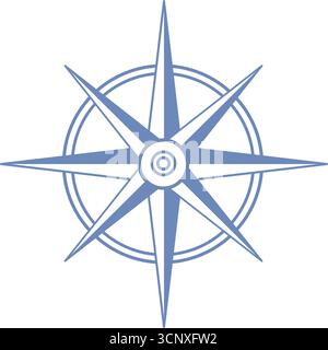 Rose de l'icône du vecteur de direction de la boussole du vent Illustration de Vecteur