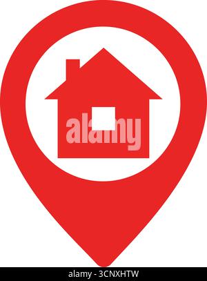 icône en forme d'épingle rouge symbolisant la navigation, l'emplacement et le voyage. Conçue dans un style brillant et minimaliste, cette illustration vectorielle représente le posi global Illustration de Vecteur