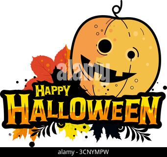 Happy halloween sticker - icône vectorielle Illustration de Vecteur