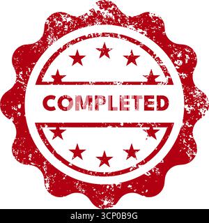 Tampon en caoutchouc grunge complété avec des étoiles - illustration vectorielle Illustration de Vecteur