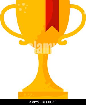 Trophée de récompense de coupe d'or avec un ruban - illustration vectorielle Illustration de Vecteur
