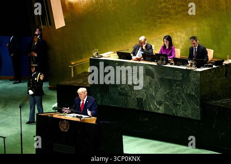 Président Donald J. Trump à la 80ème session de l'Assemblée générale des Nations Unies Banque D'Images