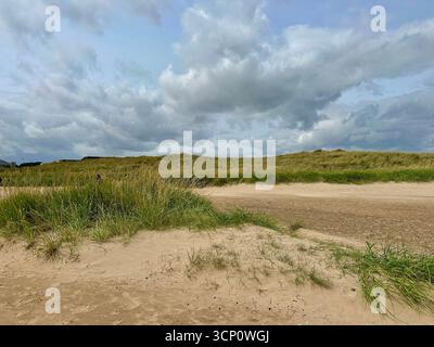 St Andrews Beach, Écosse avec des dunes de sable en été Banque D'Images