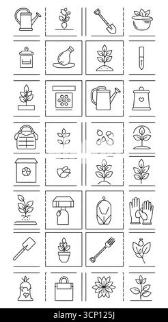 Vaste collection d'icônes de lignes fines représentant divers concepts comme les affaires, la communication et le style de vie, isolé sur blanc Illustration de Vecteur