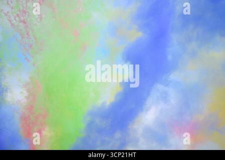 Fond abstrait de poudre colorée le concept d'une fête dynamique Banque D'Images